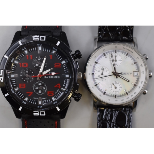 104 - Two Gents Watches including DKNY and a Brand Touring Sports Watch (Both Working)