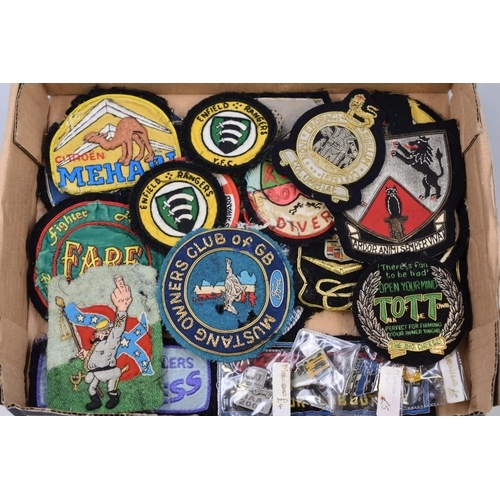 386 - Approx 20 Vintage Patch Badges, including Mustang Owners Club, Citroen, Talk of the Town and More