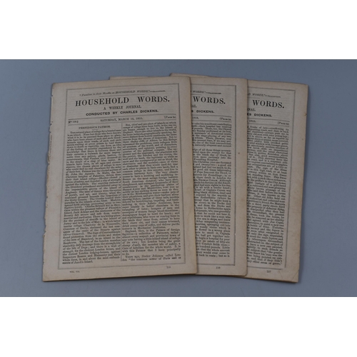 387 - Three Issues of Household Words; A Weekly Journal Conducted By Charles Dickens. Issues 155, 156, And... 