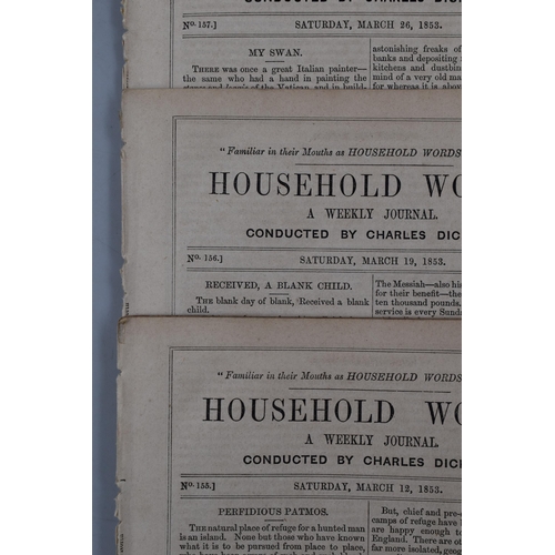 387 - Three Issues of Household Words; A Weekly Journal Conducted By Charles Dickens. Issues 155, 156, And... 