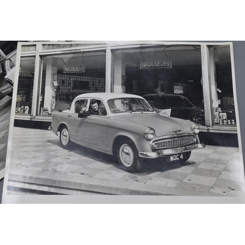 388 - Two 1950s Press Photographs of The Hillman Mix and Vauxhall Victor