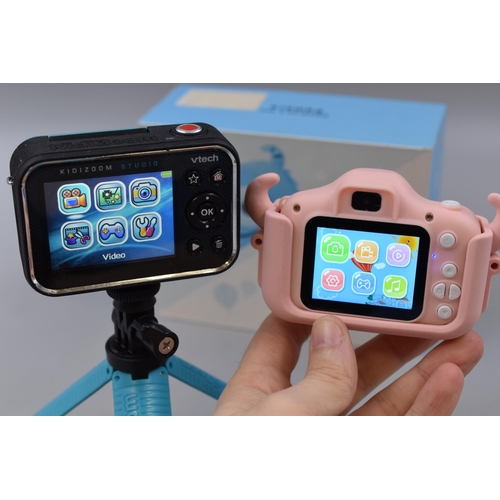 344 - Two Children's Digital Cameras To include Vtech Kidizoom, And Other. Both Power On