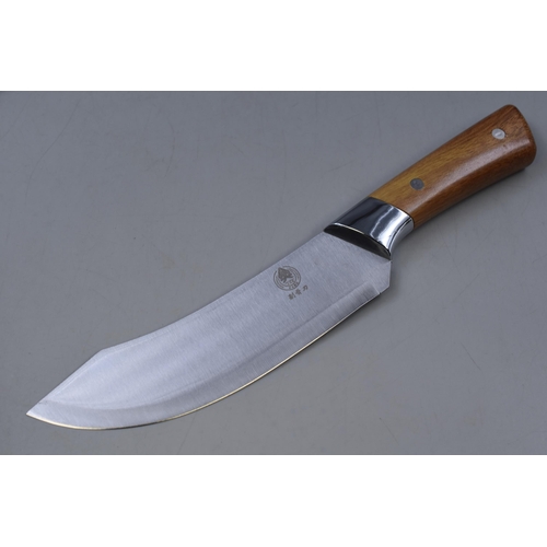 353 - A Wood Handled Kitchen Knife With Sheath, Approx 30cm Long