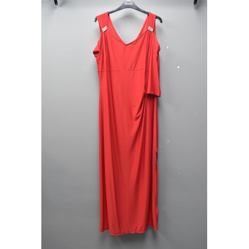 403 - Two, New Ladies Evening Wear By 'Roman' Size 20, One In Red and One In 'Midnight Blue' Complete With... 