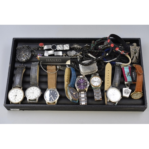 230 - A Selection of Watches and Collectables To Include Raymond Weil (Spares or Repairs), Amber Stoned Az... 