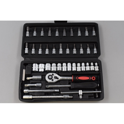 364 - Brand New Cased 46 Piece Socket Wrench Set Quarter Inch Drive