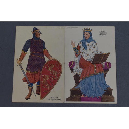 145 - A Selection of Six Teachers World Supplement Colour Prints of Famous Historical Figures. Includes Th... 