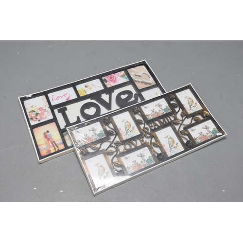 376 - 2 Large wall hanging photo frames one says Love and family (14