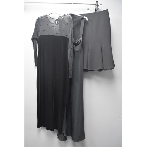 548 - Various Black Ladies Dresses Including GEORGE, Gina Bacconi, Shelana and Pearce Fionda