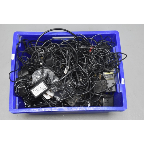 688 - Very large mixed lot of power leads, charging leads and AC adapters and many more