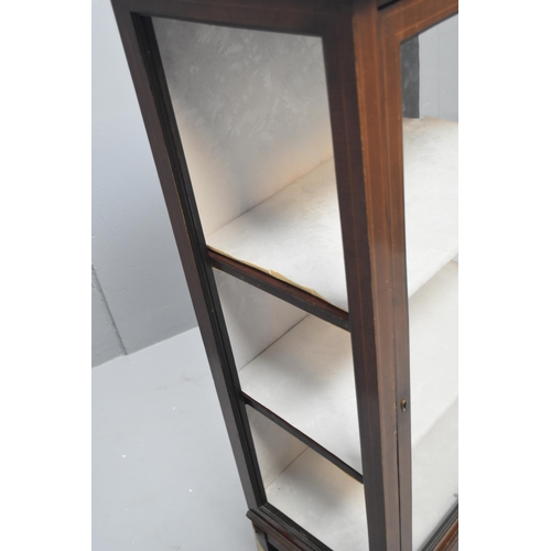 471 - Vintage Inlaid Mahogany Display Cabinet (As Found) Approx 46.5