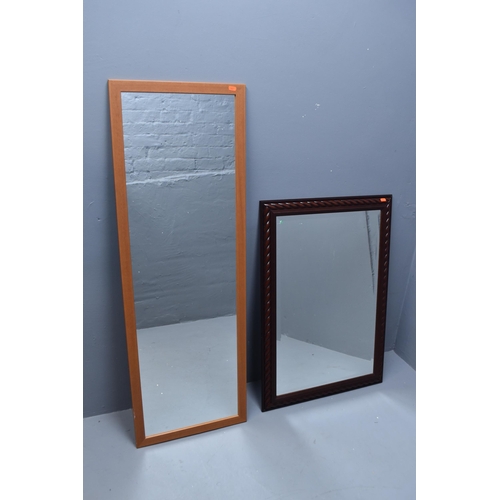 557 - Two Mirrors, one bevelled edge with wooden frame (35