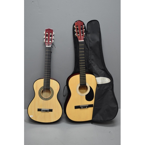 474 - Burswood JC 36F acoustic guitar with soft case in good condition & 3/4 size acoustic guitar with... 