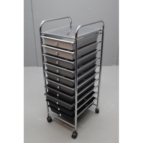 477 - Ten Drawer Wheeled Strorage Unit approx. 34 