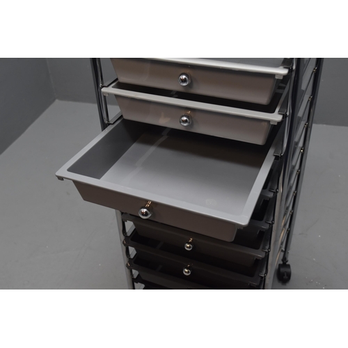 477 - Ten Drawer Wheeled Strorage Unit approx. 34 