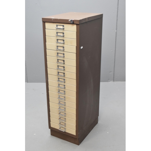 480 - An Eighteen Drawer Industrial Style Metal Filing Cabinet, Approx 105cm Tall