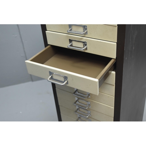 481 - An Eighteen Drawer Industrial Style Metal Filing Cabinet, Approx 105cm Tall