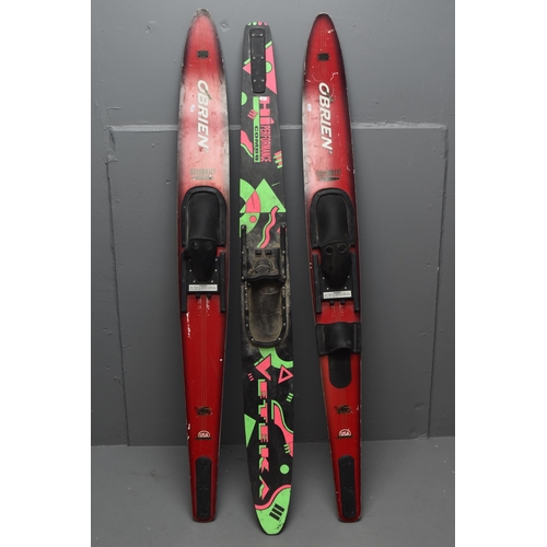 568 - A Pair of O'Brien Celebrity Combo Water Skis, With Veteka Hi Perfomance Combo Water Ski