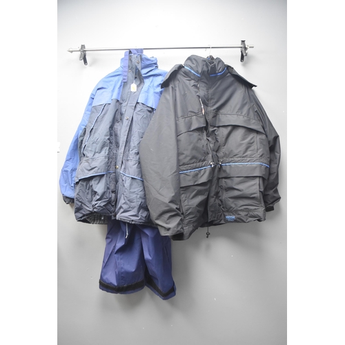 569 - XXXL Protak fishing jacket in black with integral fleece and another XXXL fishing jacket in blue, a ... 