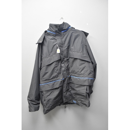 569 - XXXL Protak fishing jacket in black with integral fleece and another XXXL fishing jacket in blue, a ... 