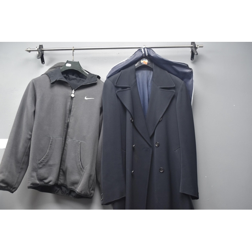 694 - Two Jackets to Include A New Paul Jones Corduroy Gents Grey Jacket (Size Small) & A Nike Reversi... 