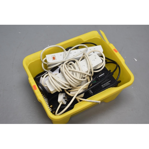 682 - Large selection of extension leads and plugs