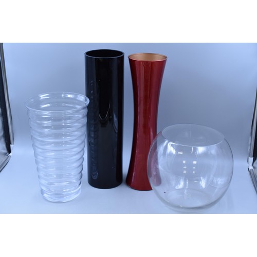 275 - Four Large Decorative Glass Vases, Largest 16