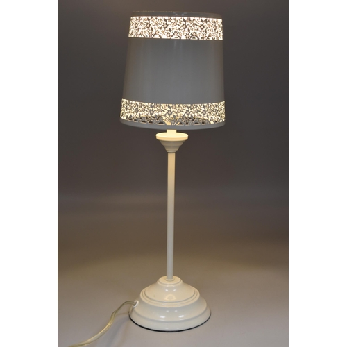 286 - A Modern Cream Metal Table Lamp, Approx 42cm Tall