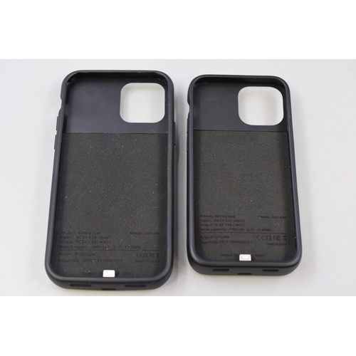 325 - Two Battery phone cases both black one is for iPhone 12/13 mini, the other one is for iPhone 12/12 p... 