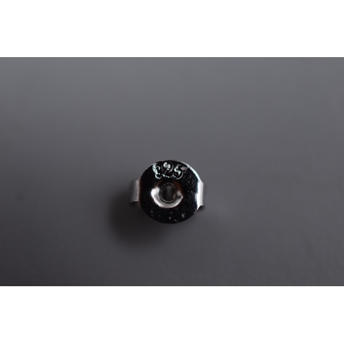 28 - A Pair of 925. Silver Blue Stoned Loveheart Stud Earrings, in Presentation Box