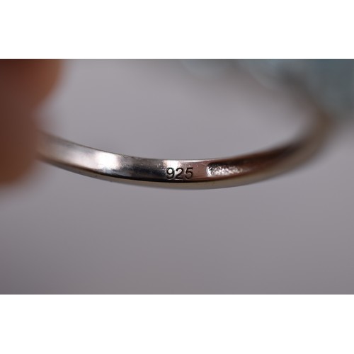 29 - Silver 925 Blue Stoned Ring Complete with Presentation Box