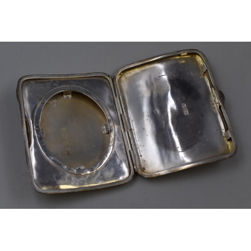 55 - A Hallmarked John Edward Wilmot Birmingham Silver Floral Etched Cigarette Case, Circa 1900