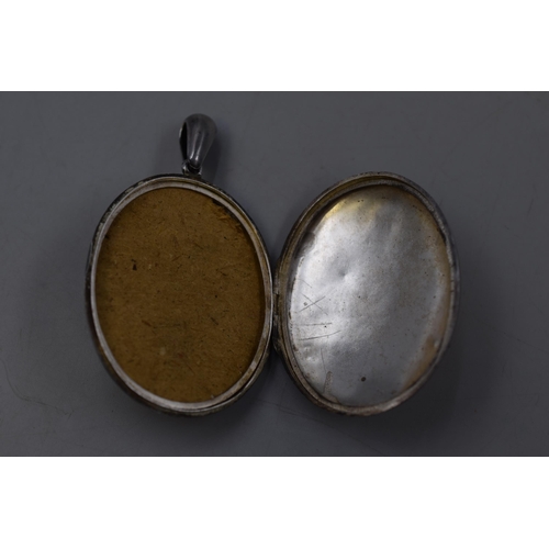 58 - Victorian unmarked Silver Buckle Strap Design Locket Pendant