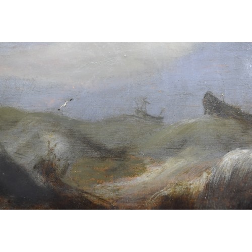 1 - A Framed Original Pieter Mulier The Elder 17th Century Oil on Board Painting 'Ships in a Storm', App... 