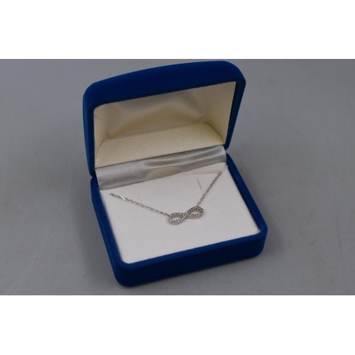 81 - Silver 925 Infinity Pendant Necklace Complete with Presentation Box