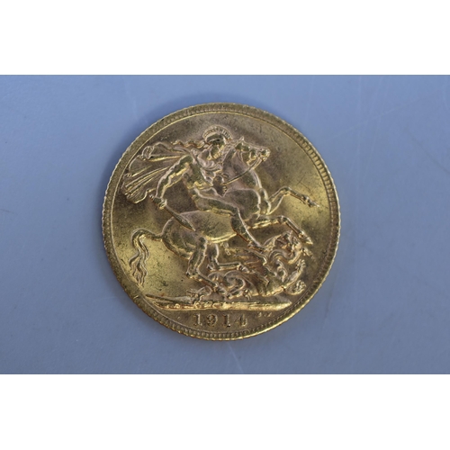 17 - George V 1914 22ct Gold Sovereign