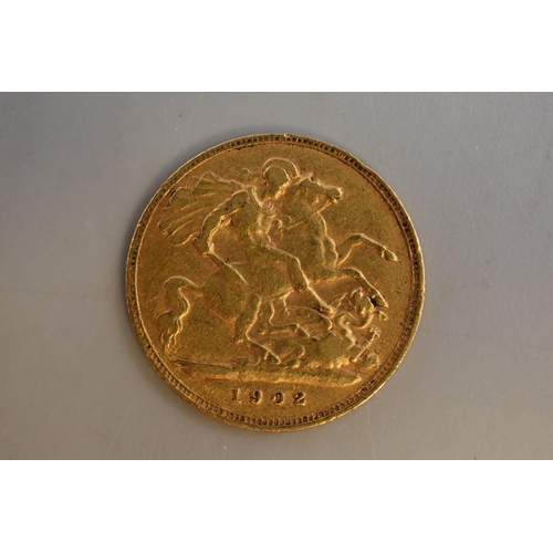 18 - Edward VII 1902 Gold (22ct) Half Sovereign