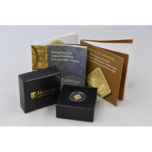 41 - Hattons of London 2022 Queen Victoria 125th Diamond Jubilee Anniversary 22ct Gold Proof One Eight So... 