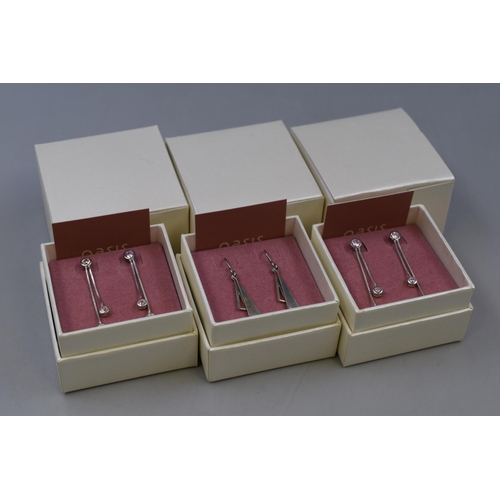 58 - Three Pairs of 925 Silver Earrings Complete with Presentation Boxes