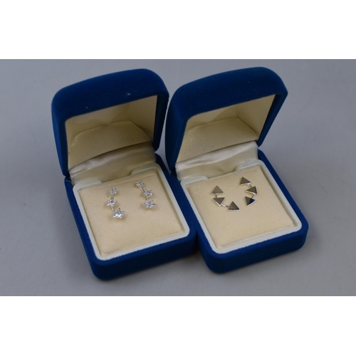 63 - Two Pairs of 925 Silver Earrings in Presentation Boxes