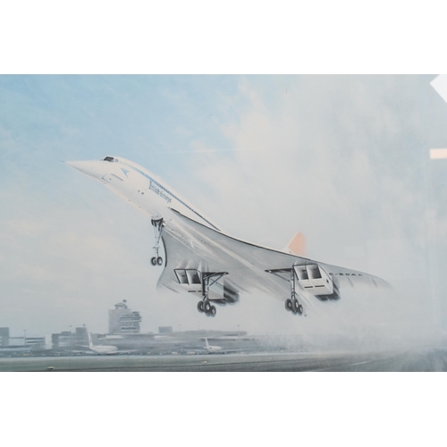 309 - A Framed and Glazed Signed Gerald Coulson 'Concorde Taking Off', Signed By Gerald Coulson and Brian ... 