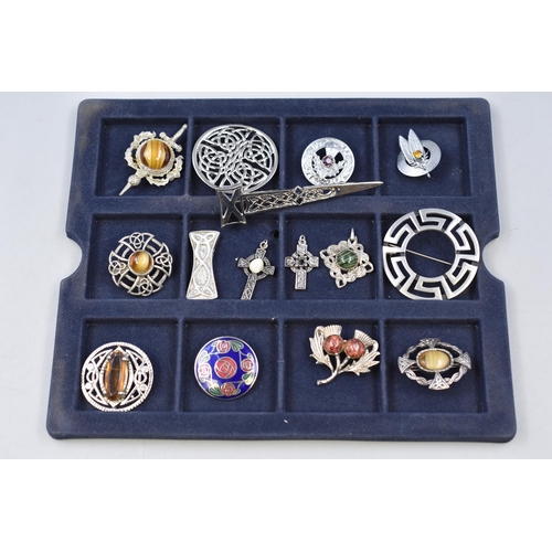 208 - Selection of Celtic Style Brooches and Pendants