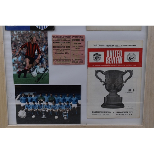 314 - A Manchester City 1969/70 Football League Cup Winners Wall Mounted Presentation. Includes Squad Phot... 