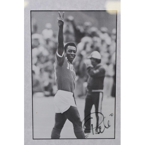 318 - A Framed and Glazed b/w Signed Pele Photograph, Approx 37cm x 29cm. No Authentication