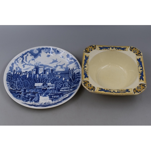 333 - Spode Italian Design Blue & White Bowl and Plate (10