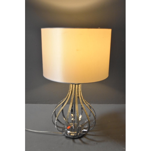 225 - A Modern Contemporary Clear Stoned Table Lamp, With Bronzed Lady Figurine. Lamp is Approx 58cm Tall.... 