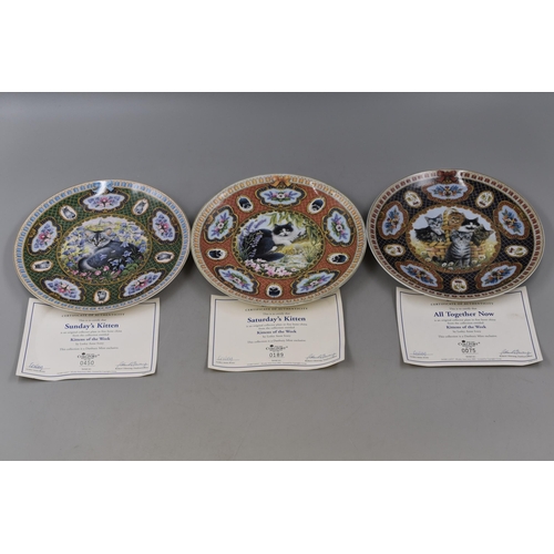 339 - A Set of Eight Coalport Danbury Mint 'Kittens of The Week' Collectors Plates, With Certificates of A... 