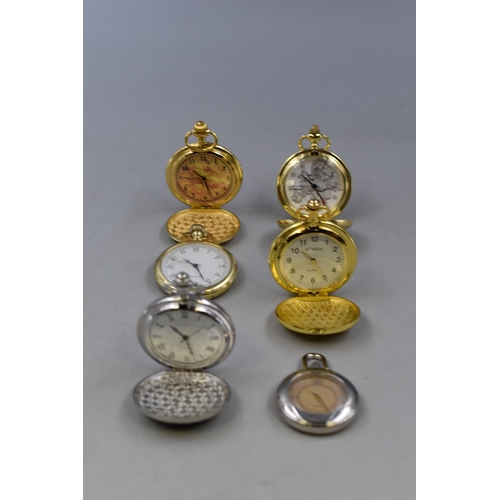 107 - Selection of 6 Quartz Pocket Watches (All Working)