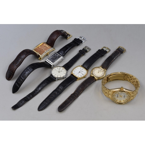 112 - Selection of 6 Gents Watches including Rotary, Ingersoll , Timex, Raymond , and Tissot