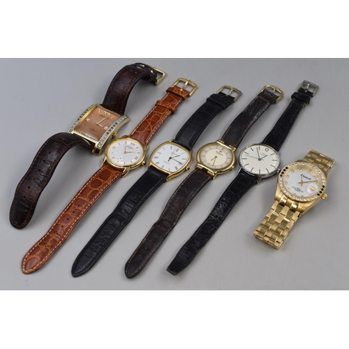 112 - Selection of 6 Gents Watches including Rotary, Ingersoll , Timex, Raymond , and Tissot